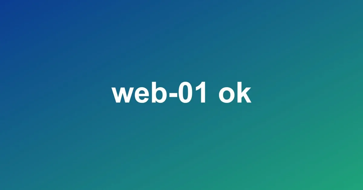 Testbild mit der Aufschrift web-01 ok